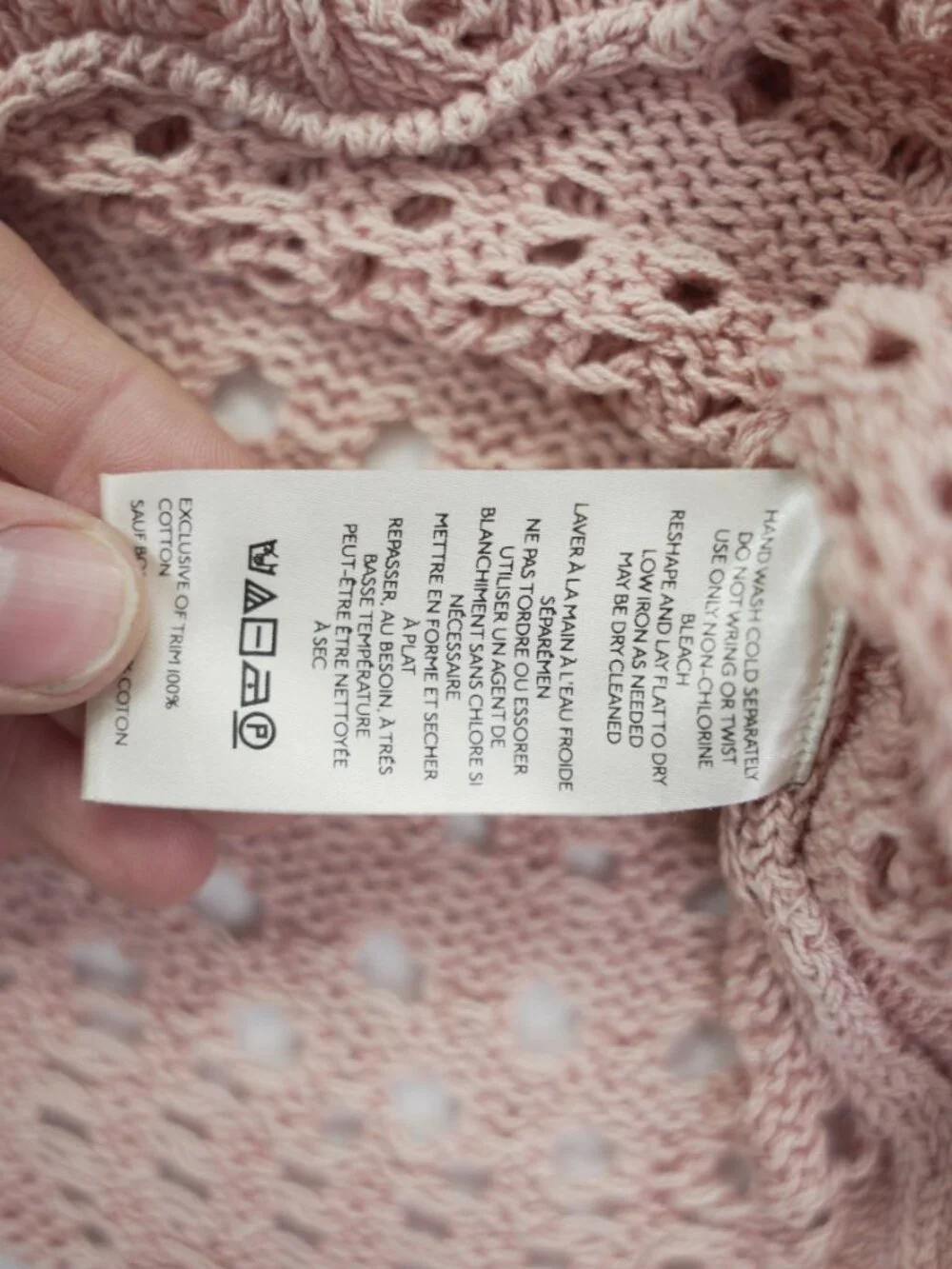 Free People Pointelle Pullover Sweater In Mauve‎ Rose L Crochet Cottage Ribbon